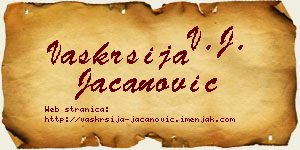 Vaskrsija Jacanović vizit kartica